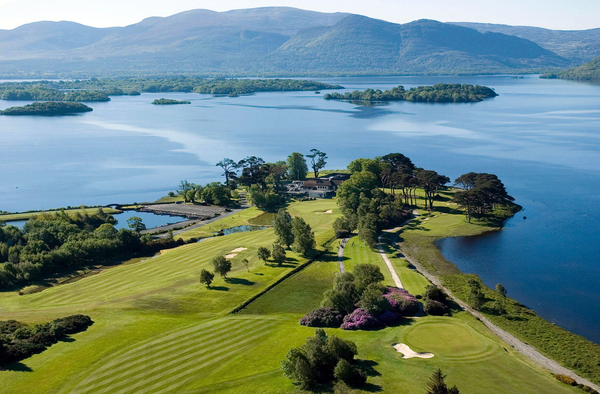 An aerial picture of the 18th hole on the Killeen Course  at Killarney Golf and Fishing Club. 
Picture by Don MacMonagle